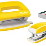 LEITZ Nietmachine en Perforator Set Mini Nexxt WOW geel