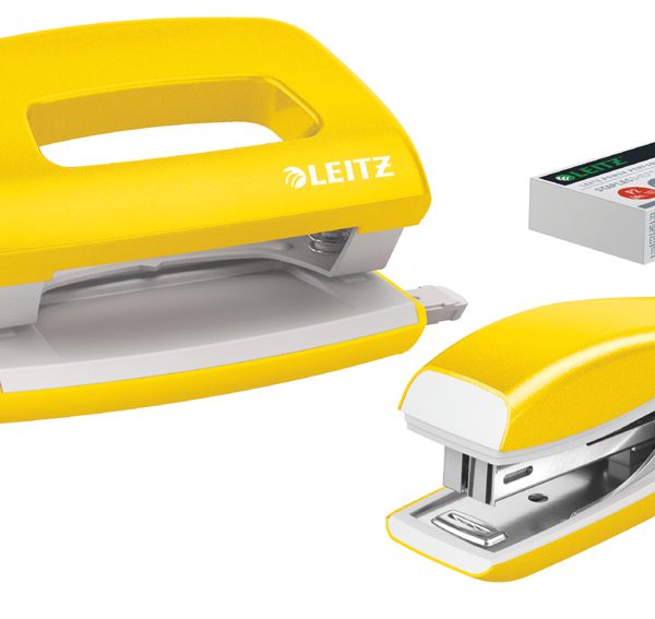 LEITZ Nietmachine en Perforator Set Mini Nexxt WOW geel