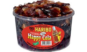Haribo Fruitgommetjes Happy Cola, Trommel 150 Stuks