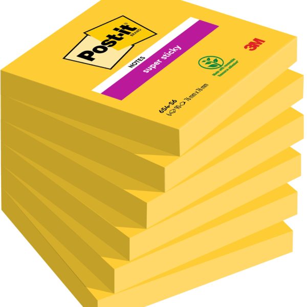 POST-IT Post-It Memoblok super klevend 76x76mm geel 1 st