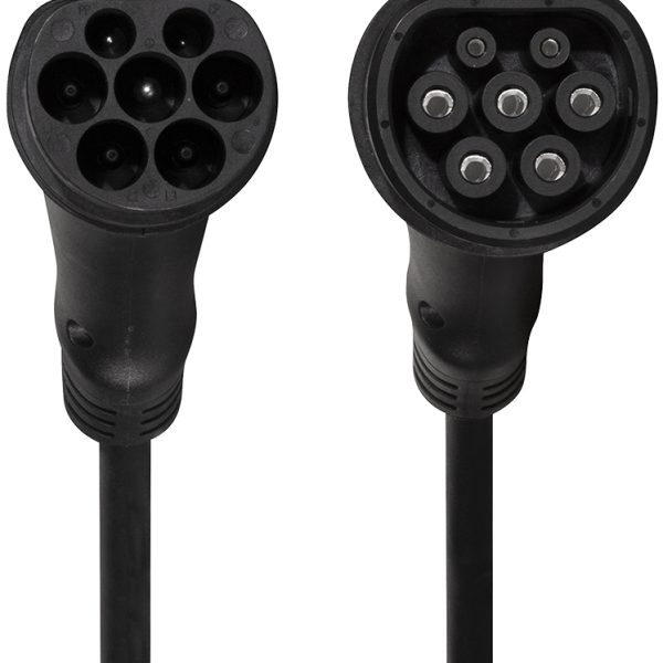 HARTING spiraal laadkabel voor elektrische auto, type 2, 3-fases, 22 kW, 5 m